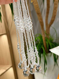 Natural white crystal ball necklace