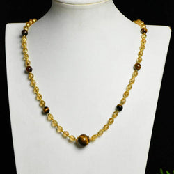 Citrine tiger's eye necklace